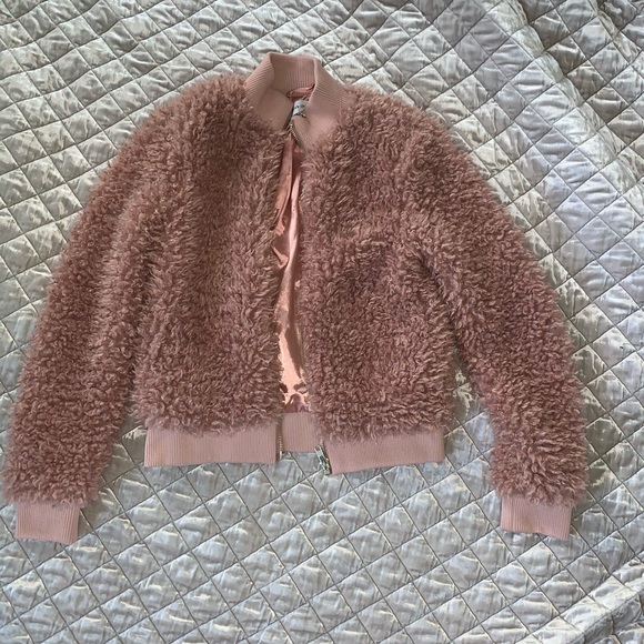pink fluffy jacket - Picture 3 of 6